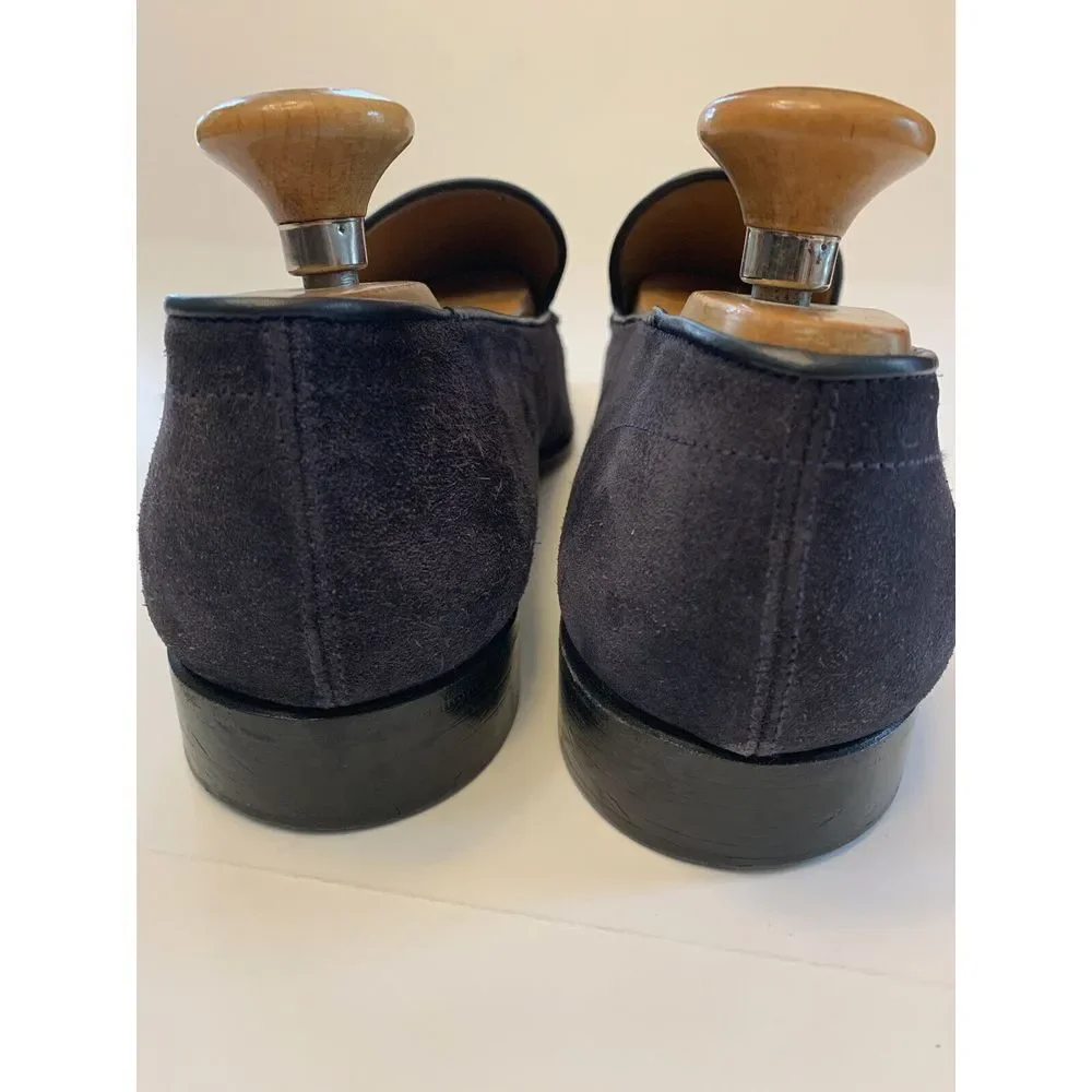 Bruno Parmigiani Suede Loafer Mens US 11 EU 44 Bench Made Italian Slip On Navy